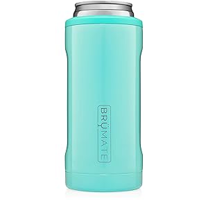 BrüMate Hopsulator Slim Double-walled Stainless Steel Insulated Can Cooler for 12 Oz Slim Cans (Aqua)