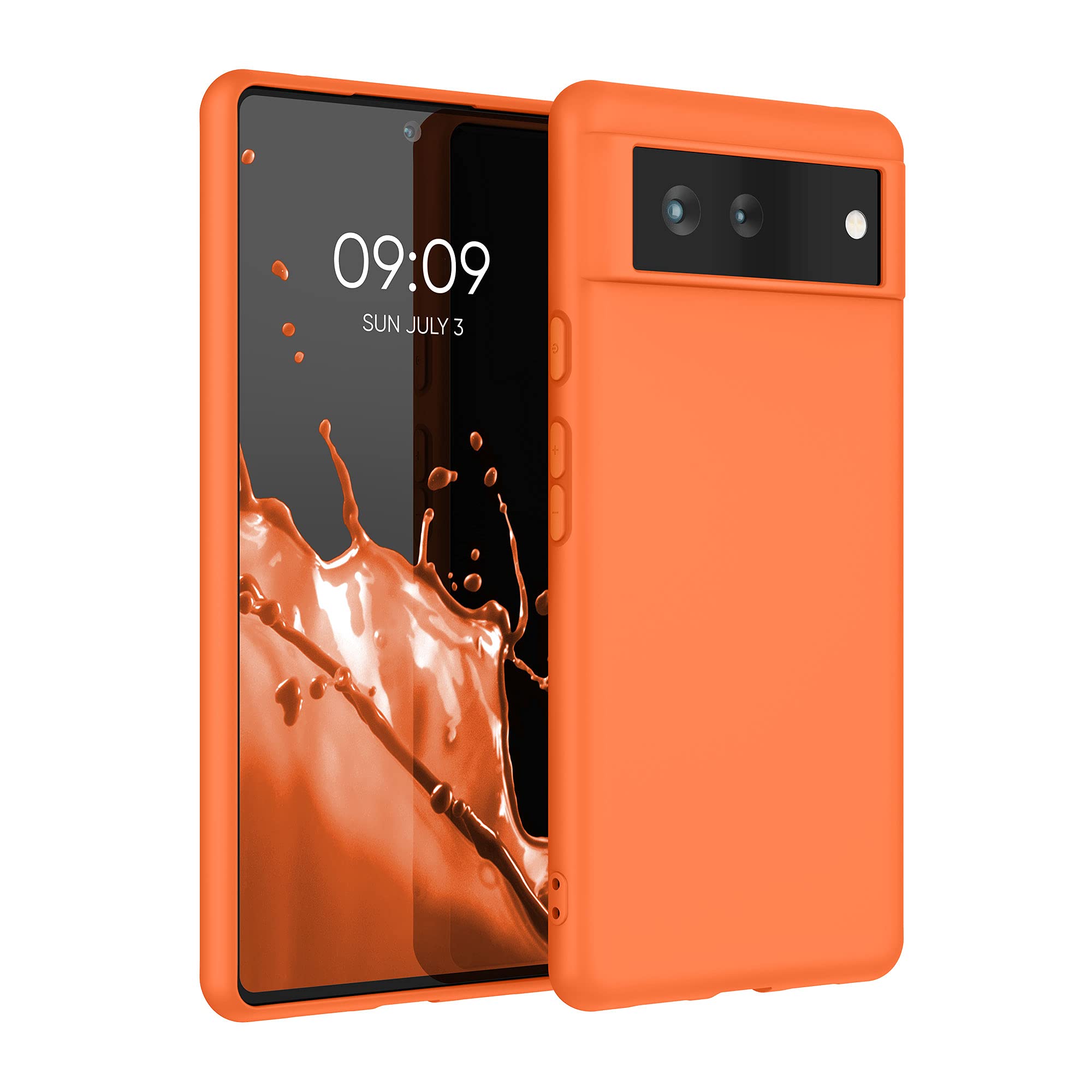 kwmobile Case for Google Pixel 6 Case - Soft Cover - Shockproof TPU Material - Wireless Charging - Fruity Orange โ image 1