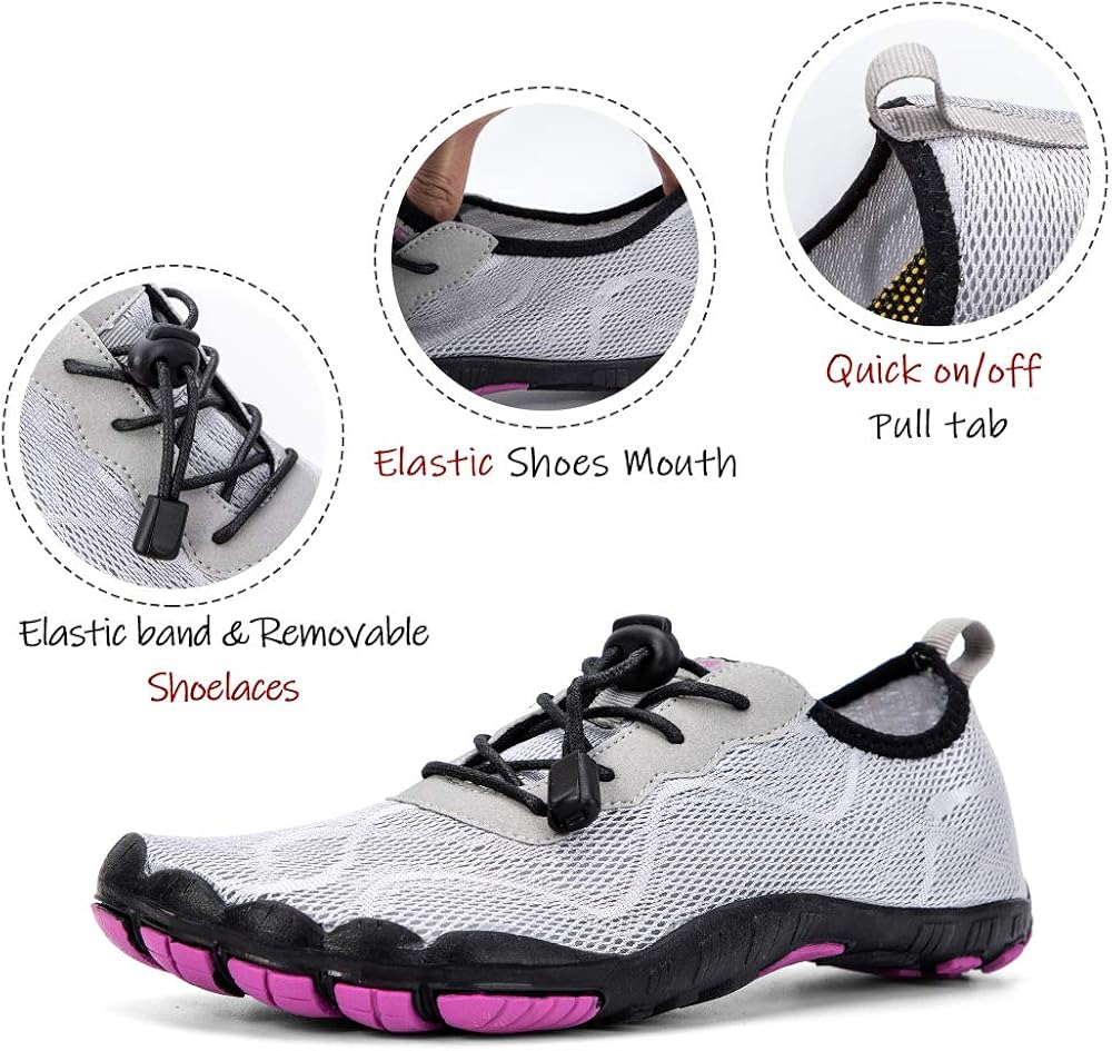  | hiitave Women Water Shoes Non-Slip Quick Dry Swim Barefoot Beach Aqua Pool Socks | Water Shoes