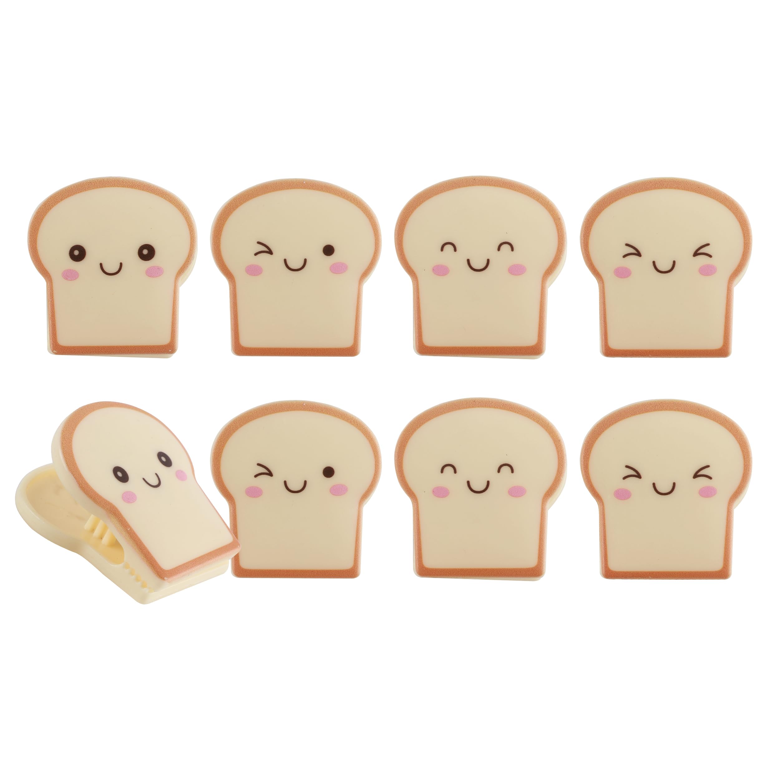 Photo 1 of ** ONE MISSING ** COOK WITH COLOR Cute Bag Clips - Funny Snack Clips, Magnetic Chip Clips for Bags - Kitchen and Food Bag Clips for Airtight Seal for Food Storage, Toast, Pack of 8