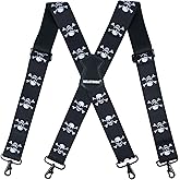 MELOTOUGH Men's Suspender 1.5/2 Inch Wide Suspenders Full Elastic X Back Suspender with Snap Hooks