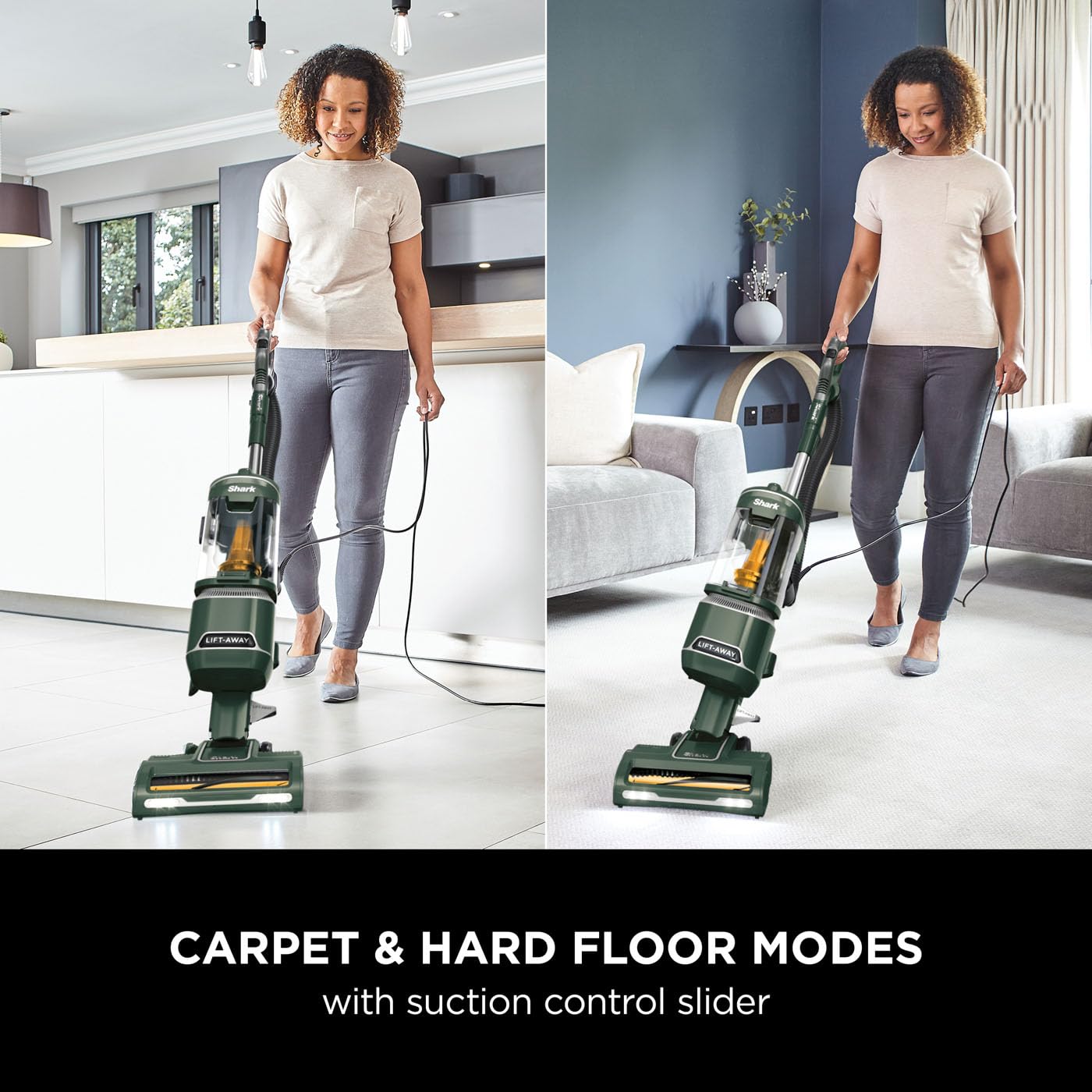 Shark Corded Upright Vacuum Cleaner 1.1L with Anti Hair Wrap Technology, Pet Model, LED Headlights, Lift-Away, Anti-Allergen, 8m Cord, 750W, 3 Attachments inc Pet Tool, Green, NZ691UKT
