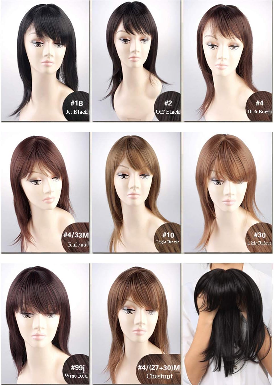 Side-Part Straight Topper Clip in Forehead Hairpiece with Bangs for Women with Thin Hair 4# Dark Brown, 12 inch (Pack of 1) - Image 3