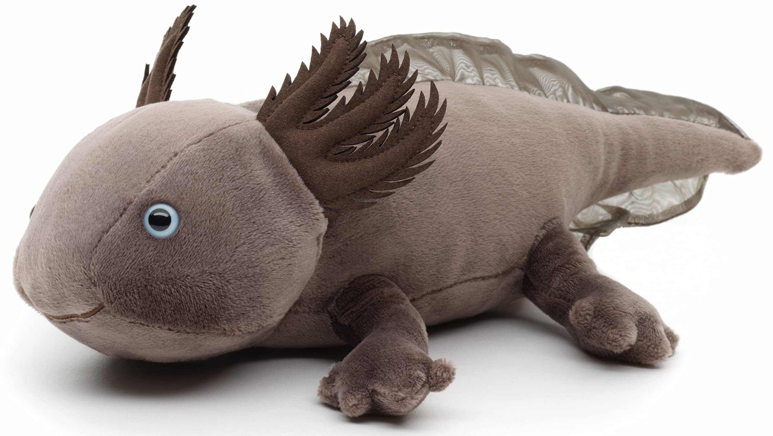 Uni-Toys Original Axolotl (brown-grey) - 32 cm (length) - plush water animal - plush toy, cuddly toy — image 1