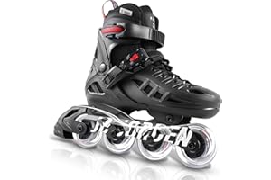 JC JORDEN Inline Skates for Kids Girls and Boys, 4 Sizes Adjustable Roller Skates Blades with Full Light Up Wheels for Women Men, Durable Outer Shell, Roller Skates 4-12 Adults