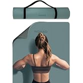 WOHAO 8mm Thick Yoga Mat Non Slip for Women Men | 72"x28" mat for gym, pilates, studio. POE, reversible, non-slip, tear-proof, odorless, easy-clean, strap.