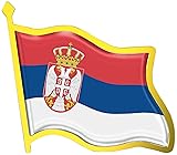 Serbia Flag Lapel Pin - Enamel Metal National Badge