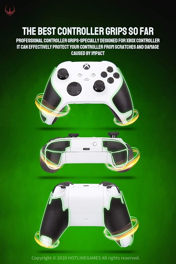 amazon com hotlinegames hotline games 2 0 plus controller grip for xbox series x s controller grips tape xsx xss controllers anti slip sweat absorbent easy to apply handle grips buttons triggers 20pcs computers accessories