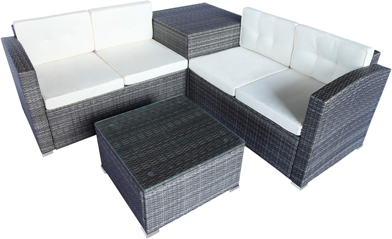 Danxee 4pcs Patio Outdoor Furniture Sets, AllWeather