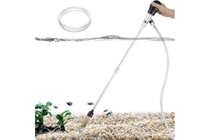 Carefree Fish Aquarium Small Gravel Cleaner 6Ft Hose Silicone Airbag Fish Tank Water Changer Gravel Vacuum Adjustable Length ABS(for 3~8Gal Tank)