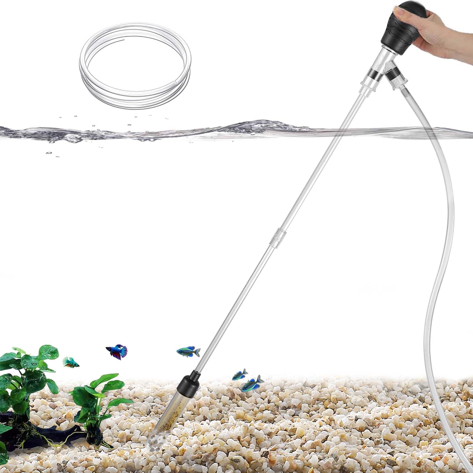 Photo 1 of Carefree Fish Aquarium Small Gravel Cleaner 6Ft Hose Silicone Airbag Fish Tank Water Changer Gravel Vacuum Adjustable Length ABS(for 3~8Gal Tank)