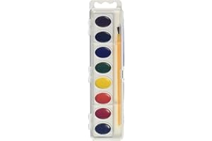 Crayola Artista 16 Semi-Moist Oval Pans Watercolor Set with Brush
