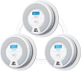 X-Sense SC07-W 3-Pack Wireless Interlinked Smoke CO Alarm with LCD Display