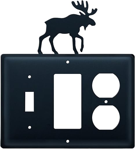 Hierro Moose Interruptor, interruptor de moderno, outlet Cover – Negro