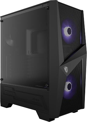 MAG Forge 100M Mid-Tower ATX Gehäuse (2X USB 3.1 Anschluss, 2X 120mm A-RGB Fan und 1x 120mm Fan im Lieferumfang, schwarz, RGB)