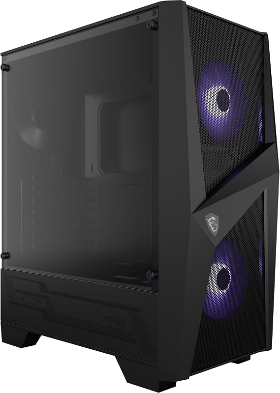 MAG Forge 100M Mid-Tower ATX Gehäuse (2X USB 3.1 Anschluss, 2X 120mm A-RGB Fan und 1x 120mm Fan im Lieferumfang, schwarz, RGB)