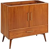 Signature Hardware 478407 Novak 36" Single Vanity Cabinet Only with Teak Cabinet - Less Vanity Top