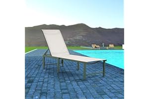 RICNOD Outdoor Pool Lounge Chairs, Patio Aluminum Chaise Lounge, Five-Position Recliner Loungers for Poolside Yard Balcony Deck Beach (Green, 1 pc)