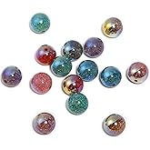ARTISAMILY 20pcs 16mm Round Bubblegum Chunky Beads Crystal Acrylic Loose Spacer Beads Colorful Bling Bracelet Beads Handmade Craft Decorative Beads for Pen Earring Necklace Jewelry Making