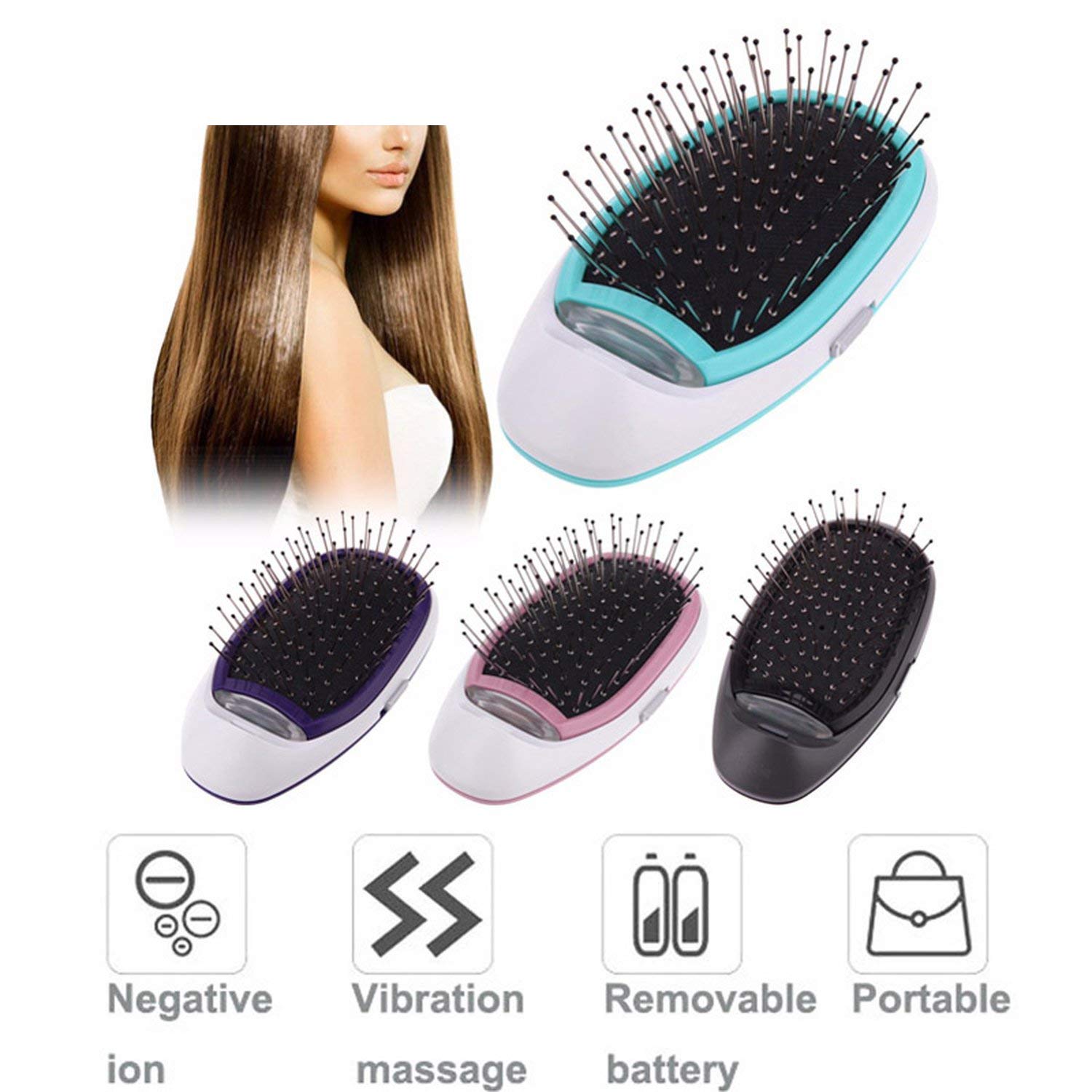 Amazon Com Portable Electric Ionic Hairbrush Negative Ion Comb