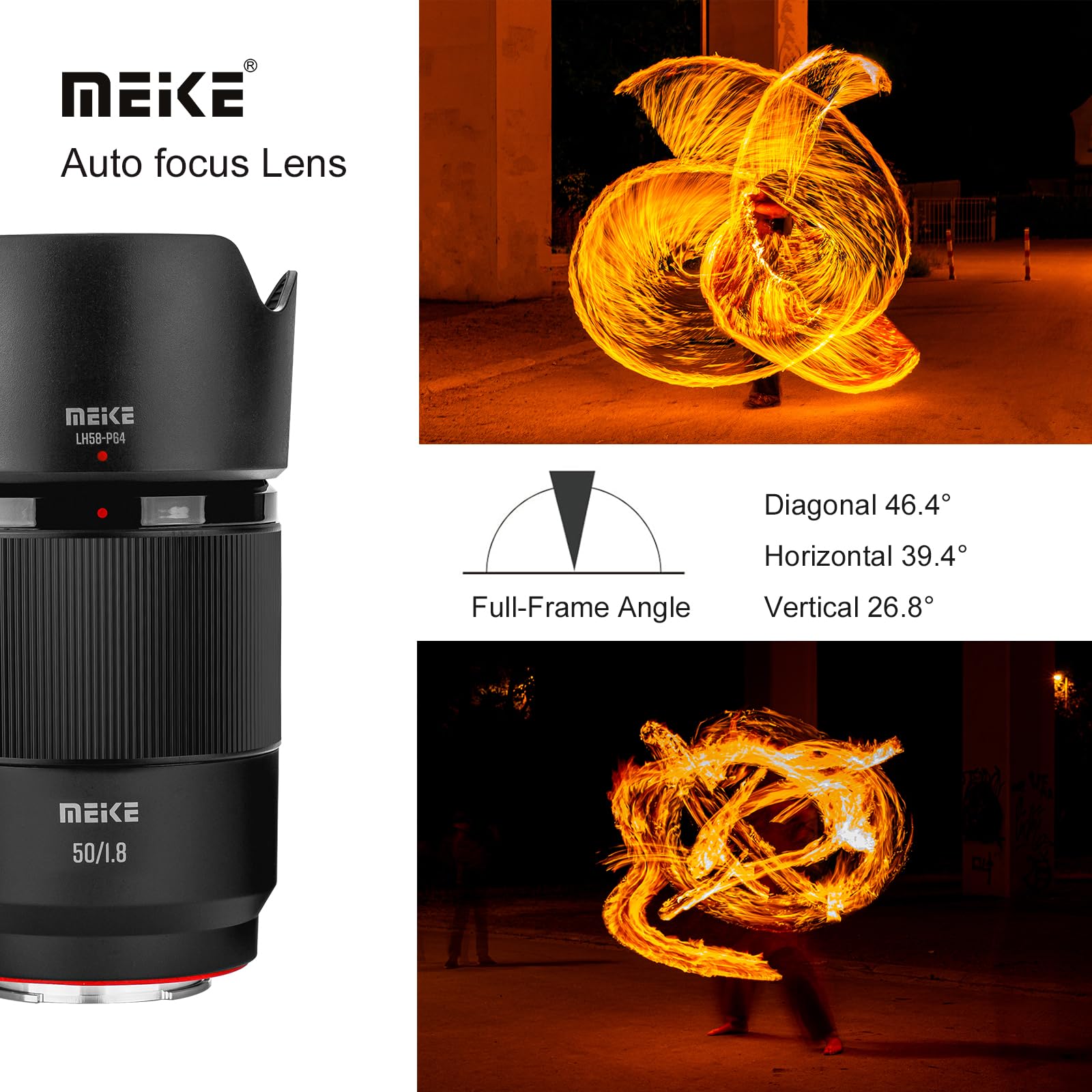 Meike 50mm F1.8 Auto Focus STM Stepping Motor Full Frame Portrait Lens Compatible with Sony E Mount Cameras A7 A7R A7IV A7R IV A7III A7RII A7RIII A7SIII A9 A7C A7CII