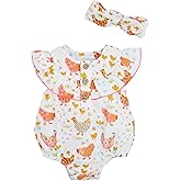 Mud Pie baby-girls Mud Pie Baby Floral Chicken Bubble;