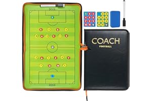 RoseFlower Soccer Coaching Board, Magnetic Soccer Tactics Strategy Board, Erasable Coaches Clipboard with Magnets and Marker Pen, Coach Training Equipment for Teaching and Game Plan
