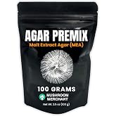 Malt Extract Agar (MEA) Premix (100 Grams) | MEA Premix Makes 100 Agar Plates | Agar Premix for Mushroom Mycelium | Make Agar Petri Dishes for Mycology