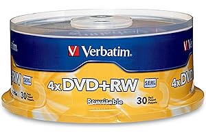 Verbatim 94834 4.7 GB 1x- 4X ReWritable Disc DVD Plus RW, 30-Disc Spindle