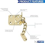 XFORT Polished Brass Door Chain Narrow Designer Limiter External Internal view 3