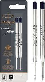 Parker Ballpoint Pen Refills Medium Point Black QUINKflow Ink 2 Count view 1