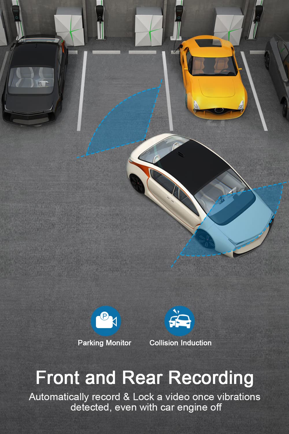 Mua Dash Cam Front and Rear CHORTAU Dual Dash Cam 3 inch Dashboard Camera Full HD 170° Wide