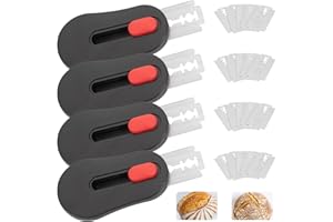 4-Pack Bread Lame Sourdough Scoring Tool with 20 Stainless Steel Blades, Extendable & Magnetic Dough Scoring Tool, Ergonomic 
