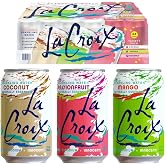 LaCroix Sparkling Water Tropical Variety Pack | 24-Pack of 12oz Cans | 6x Mango | 6x Coconut | 12x Passionfruit