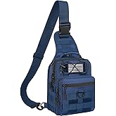 GMAK Tactical Sling Bag for Men, Small Tactical Shoulder Bag Backpack, Outdoor Military Rover Bags Travel Hiking Daypacks, EDC Crossbody Chest Bag Pack for Hiking/Cycling/Hunting, Hunting, Navy