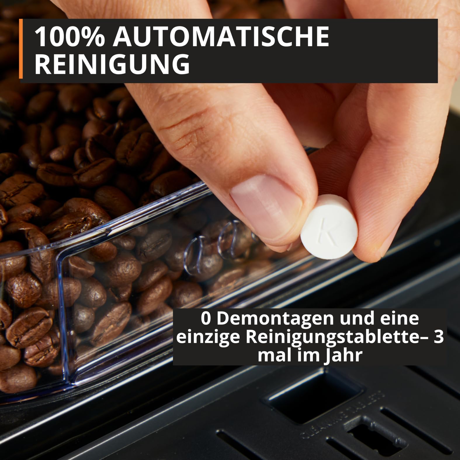 Krups Harmony Kaffeevollautomat mit Milchaufschäumdüse, 4 Kaffeespezialitäten, intuitive Bedienung, automatische Reinigung, kompaktes Design, Schwarz, EA5088E0 5