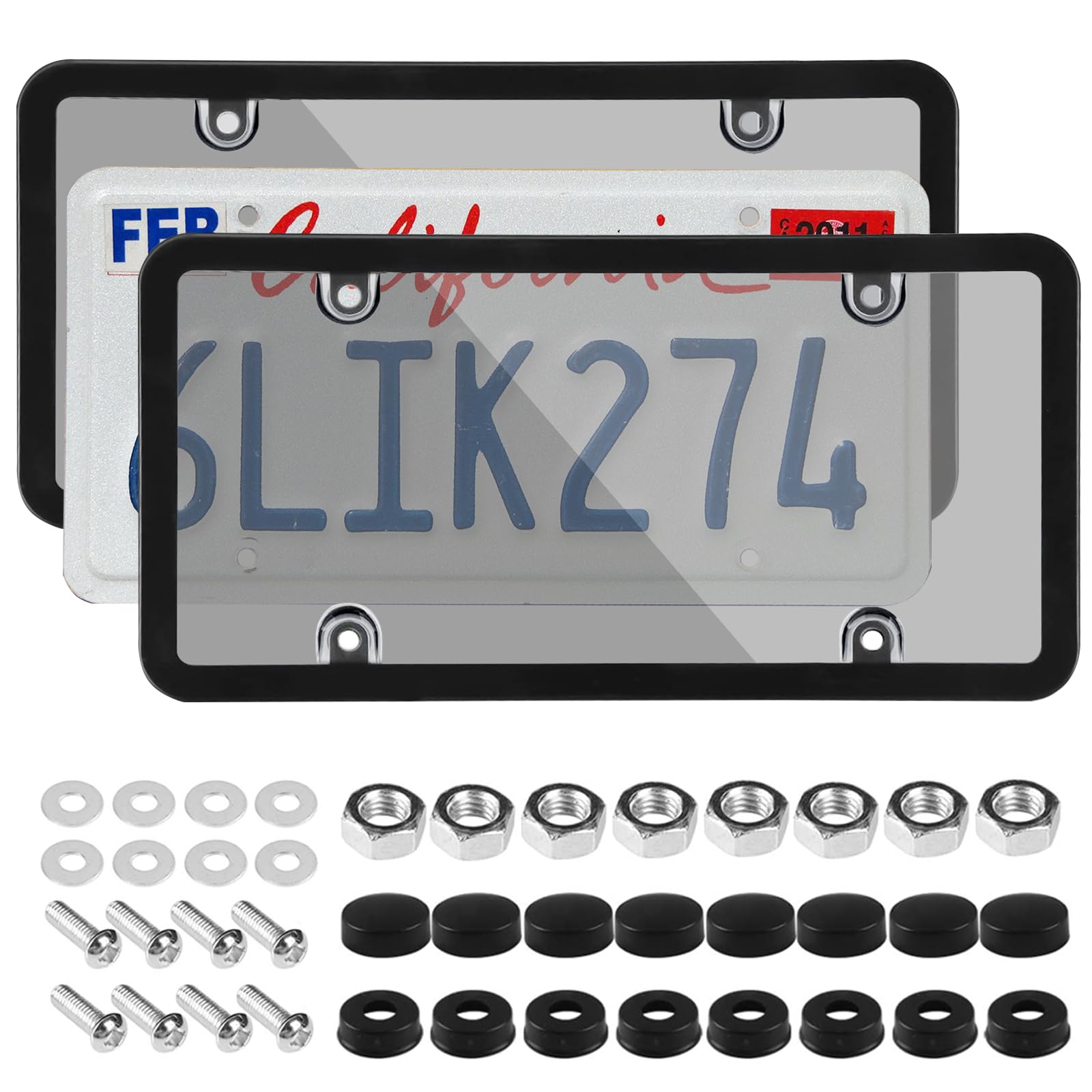 A Pair of Unbreakable Clear License Plate