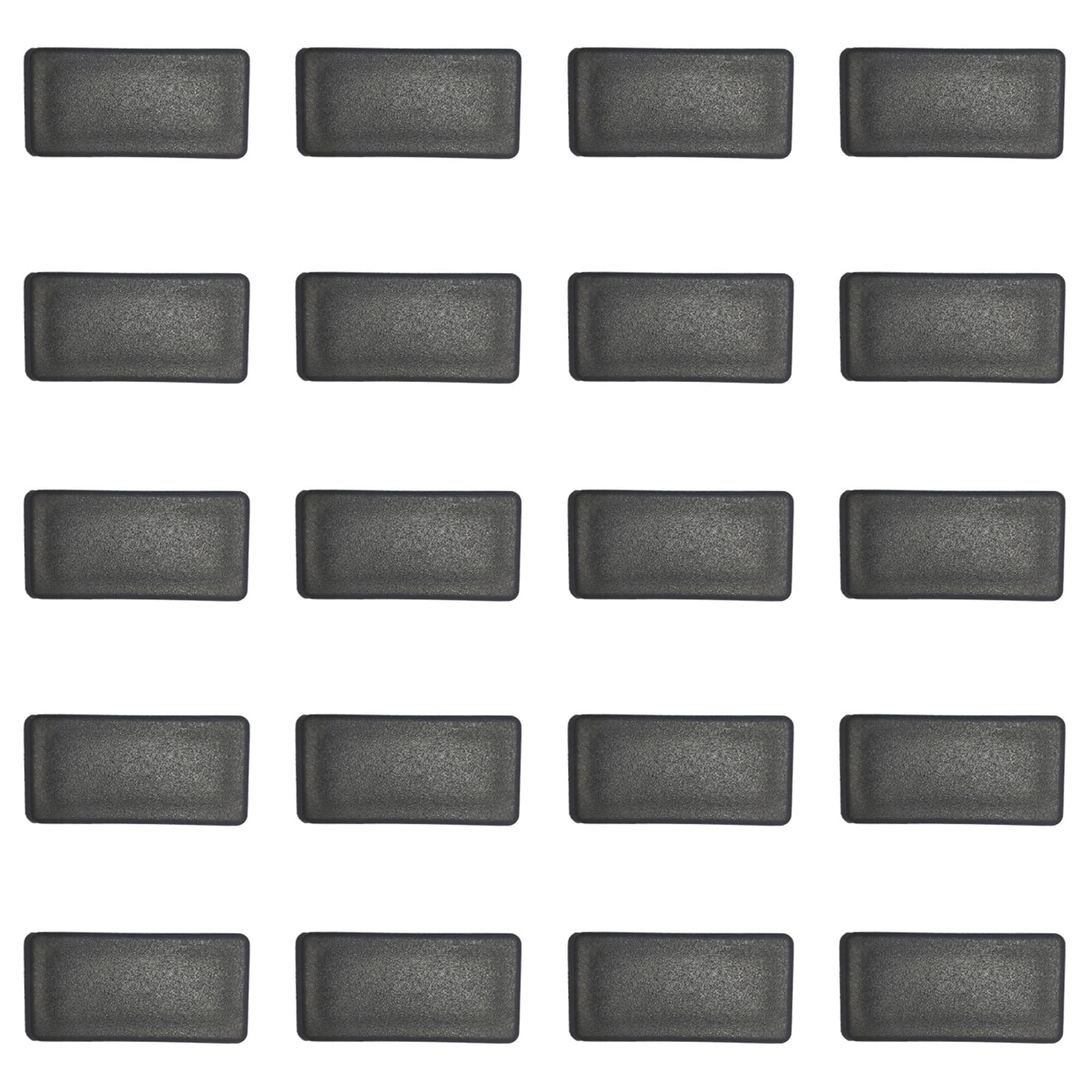 20PCS Rectangular Plastic End Caps 30mm x 50mm Black Anti-Slip Tube Plugs Rectangle Insert Plugs Pipe Cover for Tables Chairs Desks Beds