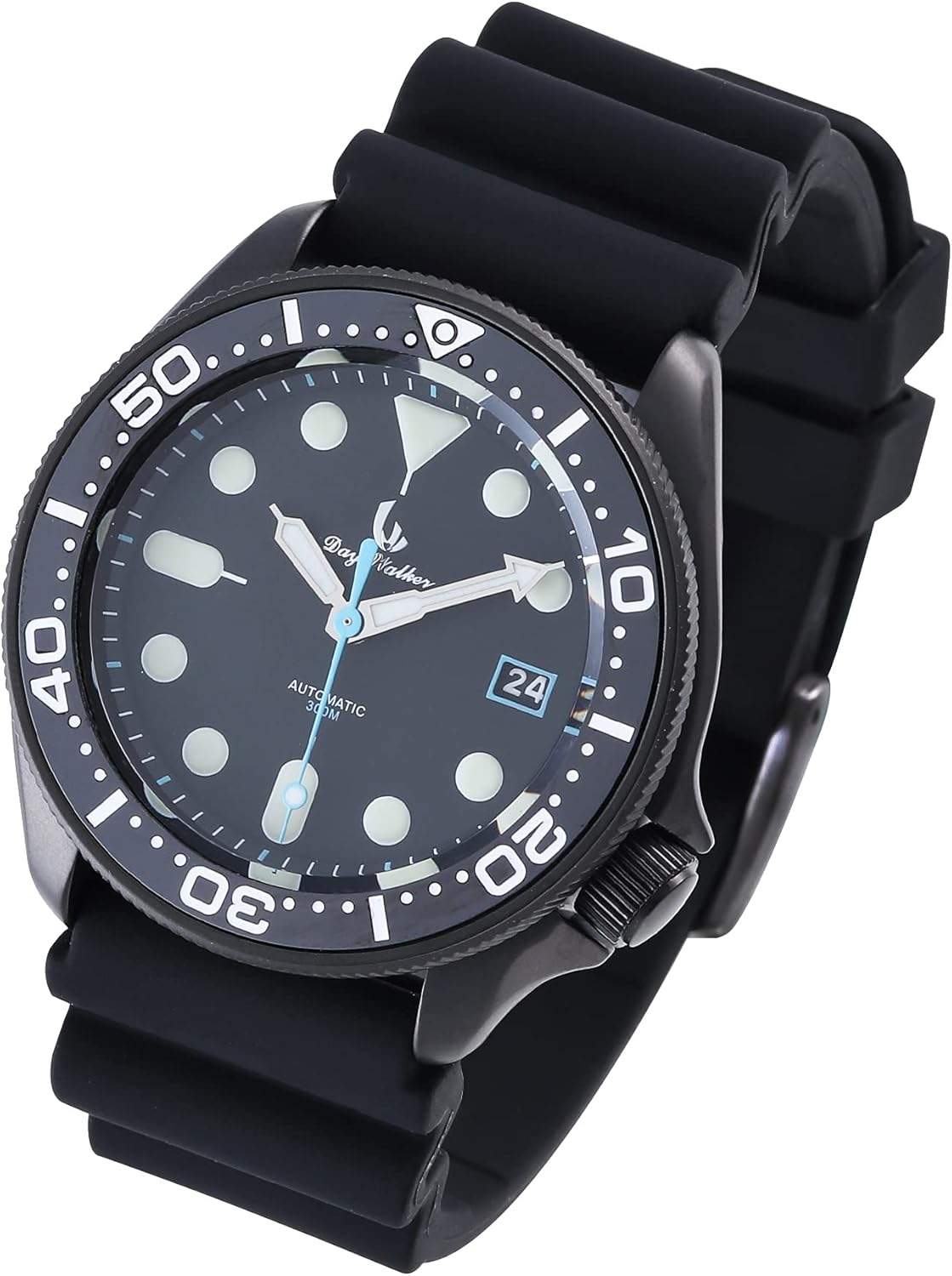 Amazon.com: 300M Automatic Diver's Watch with Helium Release Valve and DLC Black Swiss Super ...