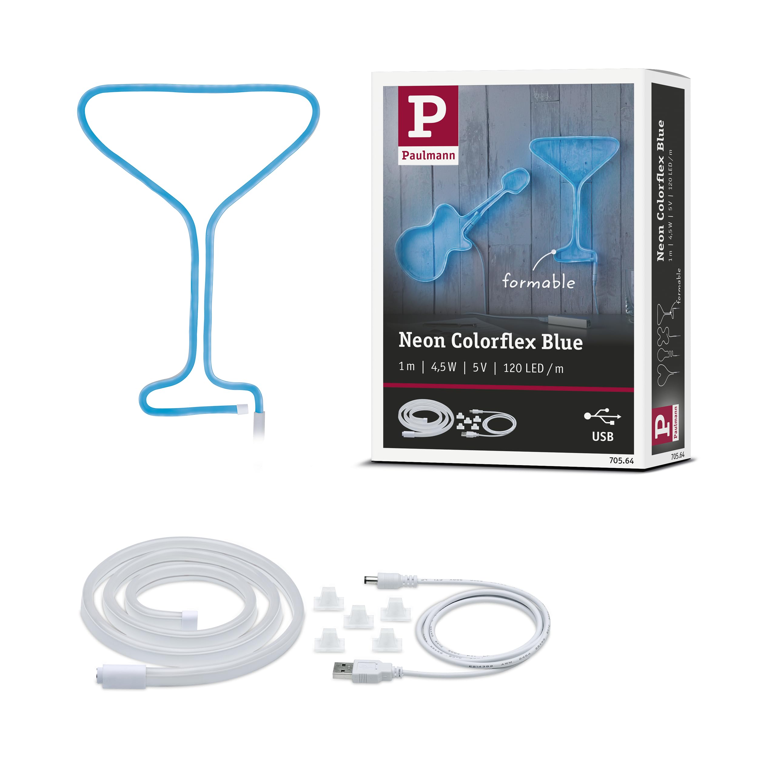 Paulmann 70564 Neon Colorflex LED Strip incl. 1x4.5 watts Light Strip Blue Pliable Light Plastic LED Strip