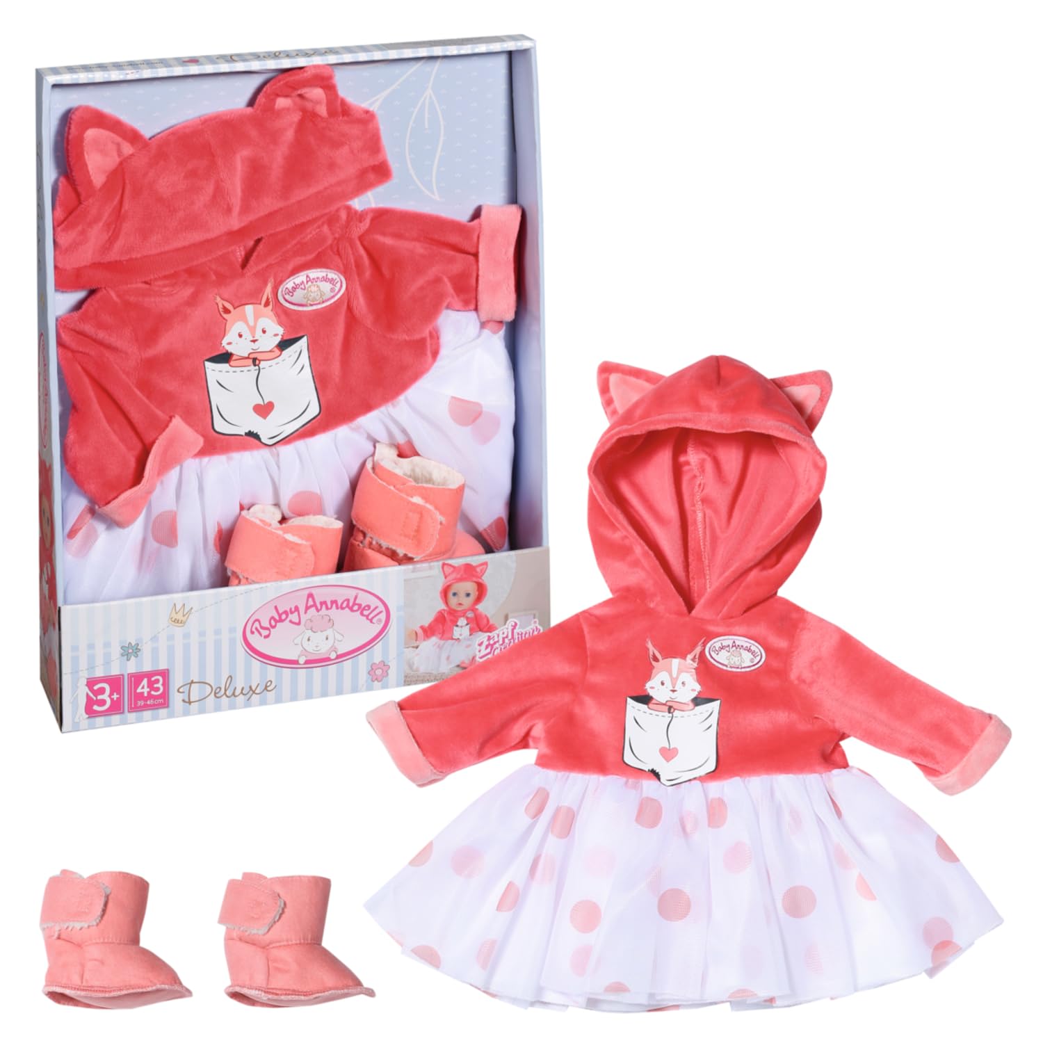 Baby Annabell Deluxe Tutu Set 709733 - Super Soft Outfit for 43cm Baby Annabell Dolls - Includes Clothing and shoes - Doll Not Included - Suitable for Kids From 3+ Years