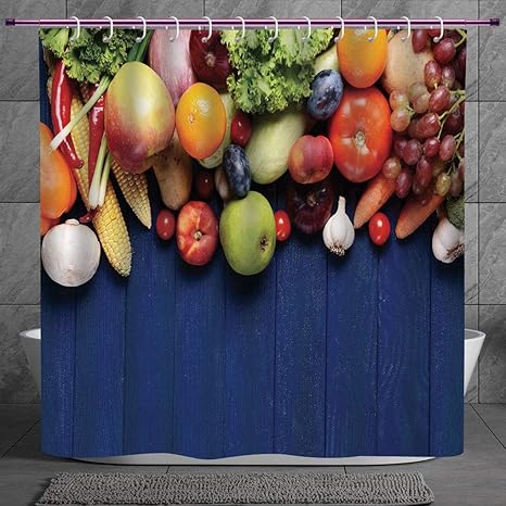 Polyester Shower Curtain 2 0 Harvest Fresh Organic Fruits And