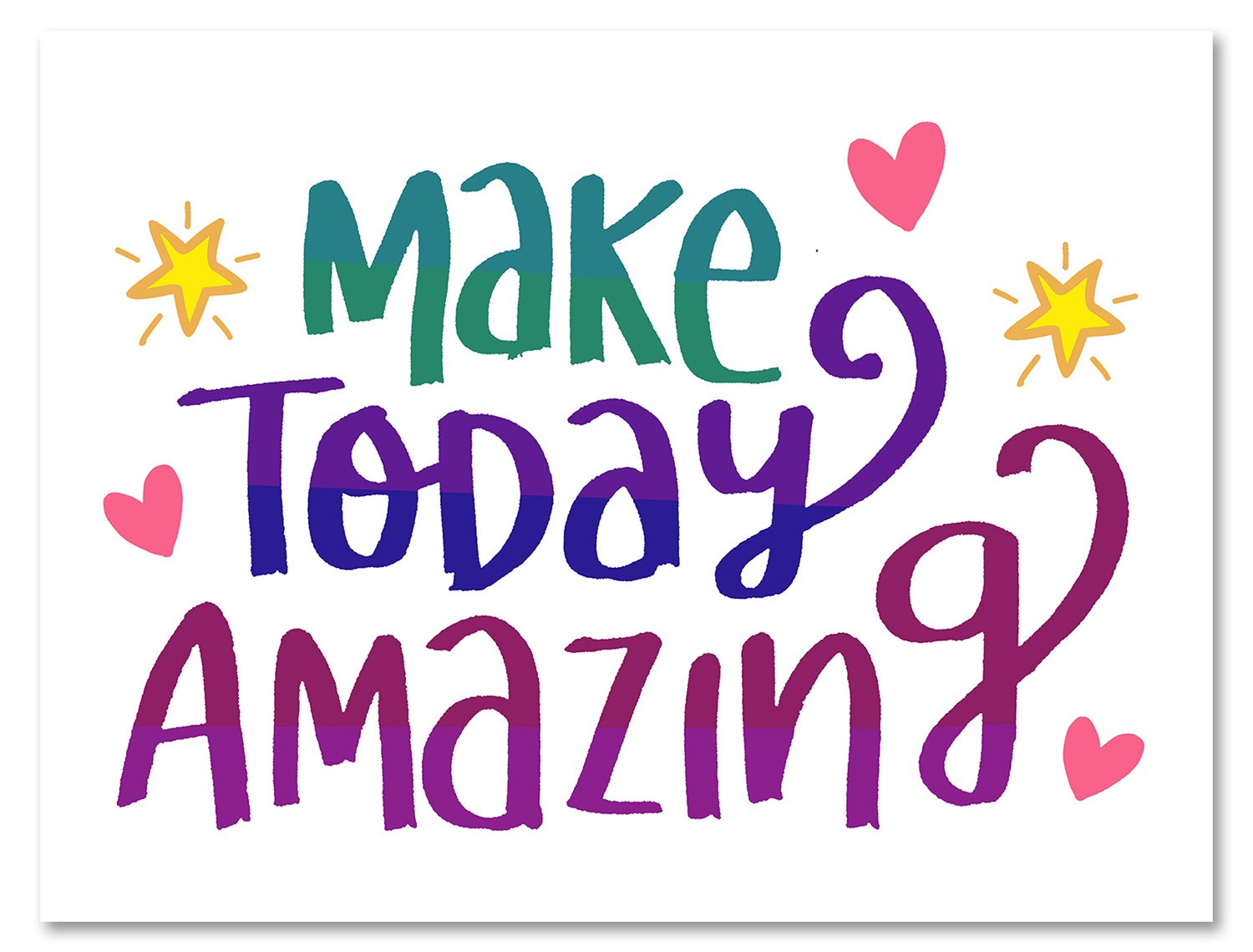 Make Today Amazing Greeting Card - Motivational Inspirational Cards - Blank on the Inside - Includes Cards and Envelopes - 5.5"x4.25" (12 Pack)