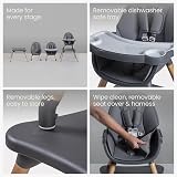 Silver Cross Eat&Play 4-in-1 Highchair Graphite Beech Wood 6m-5y view 3