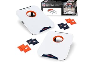 Wild Sports NFL Pro Football All-Weather Cornhole Set - Travel Bean Bag Toss Set Includes 8 Bean Bags