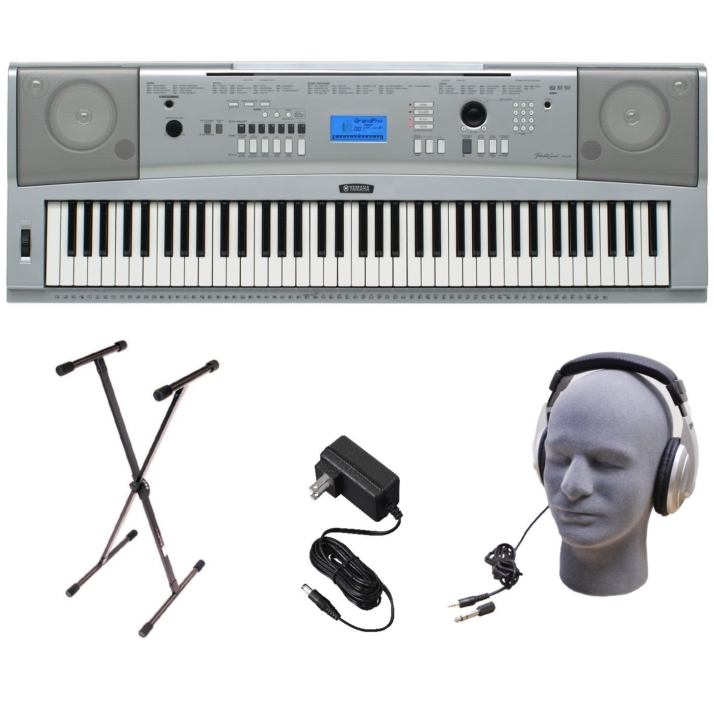 Amazon.com: Yamaha DGX230 76-Key Digital Piano Pack with Stand, Power  Supply, and Headphones: Musical Instruments