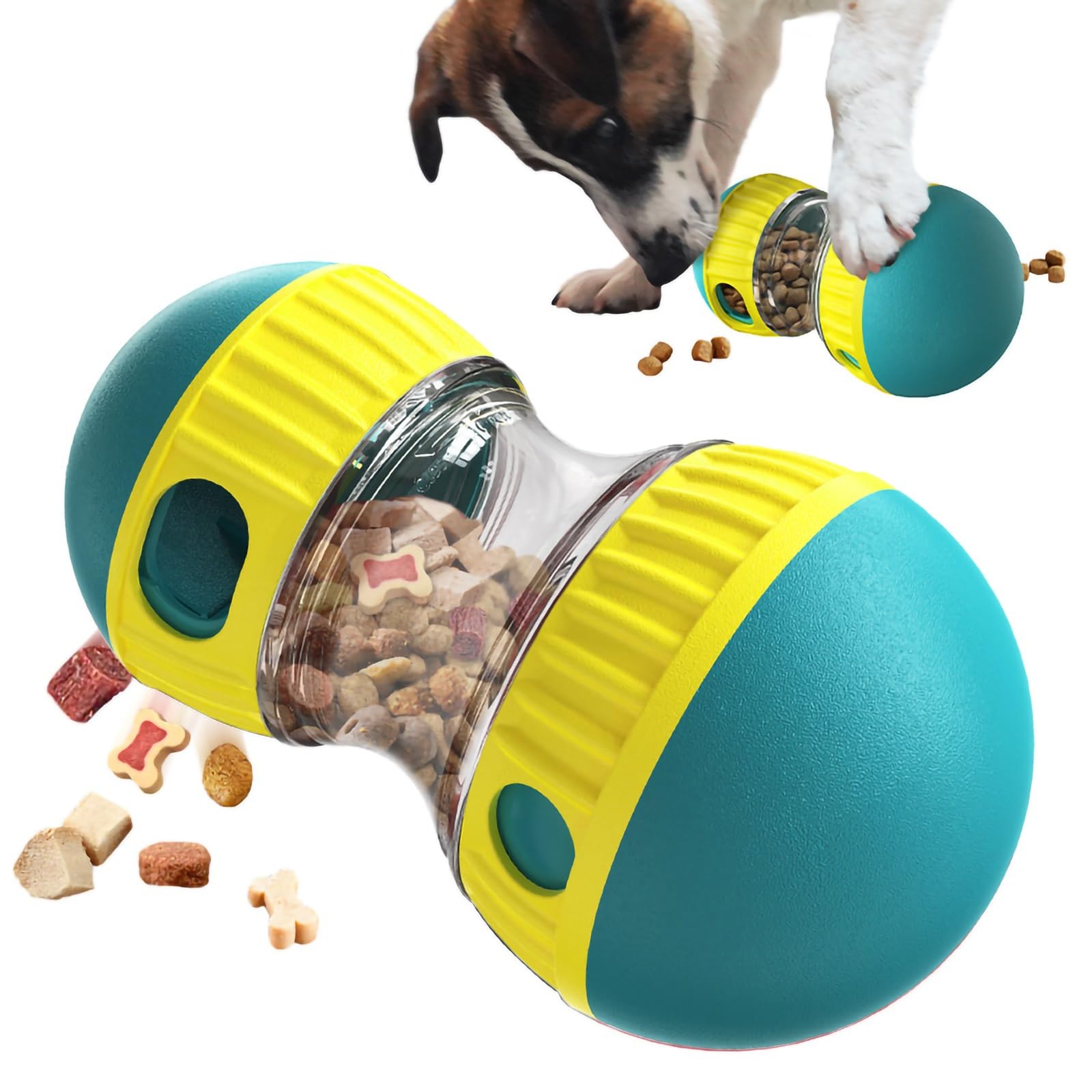 JWTEEE Interactive dog toys, Enrichment puzzle feeders for dogs, Treat dispensing ball, Slow feeder for Boredom Relief, Snack dispenser, Pet toys for Small to Medium Dog, Indoor & Outdoor (Green)