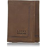 Lucky Brand Men's Trifold Wallet | ID Window | Card Slots | Genuine Leather | Organization | Durable | Stylish