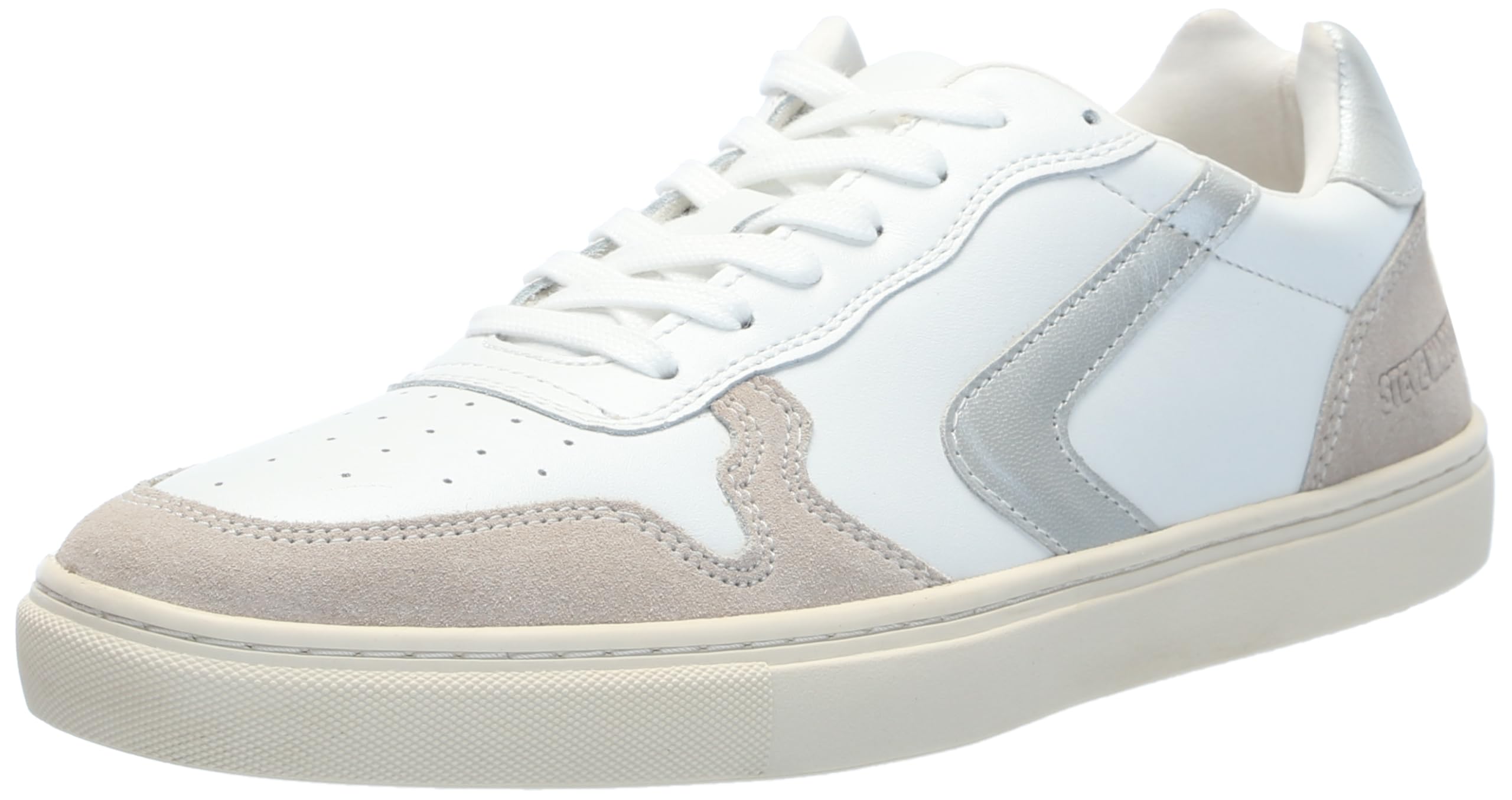Steve Madden Men’s Centre Sneaker, White w/Silver, 8