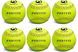 PHINIX Slow-Pitch Softballs Cork Core for Practice 11 Inch